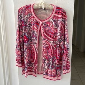 Nwot Pink paisley cardigan